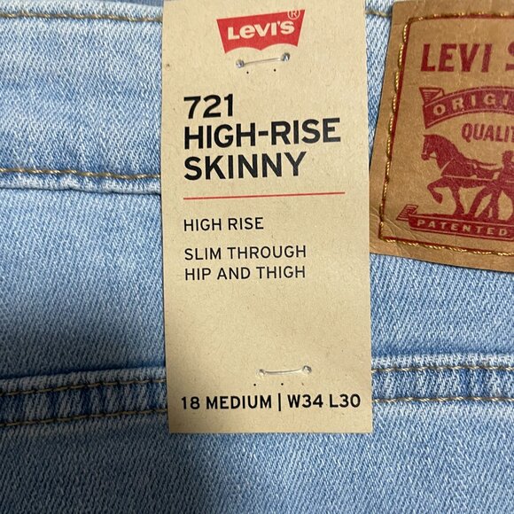 Levi 721 High Rise Skinny Size 18 - Picture 3 of 3